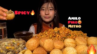 PIRO CHATPATEY🔥SPICY PANIPURI🥵 || GILO CHATPATEY😱EATING CHALLENGE