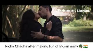 Richa Chadha remarks on Indian army 🪖🇮🇳 | Pakistan,Liberals  reaction on Richa Chadha