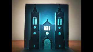 3d church | Pop up church card | origami  | paper art | kirigami | 3d教堂 #1