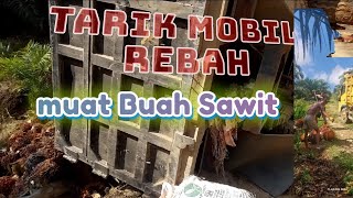 tarik truk rebah malam hari pt cak begai kalimantan timur