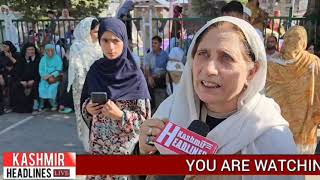 Thousands of devotees from across Kashmir thronged the Dargah Hazratbal shrine in Srinagar