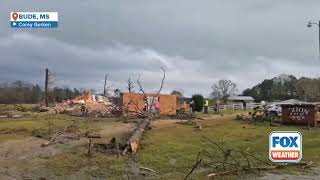 Tornado Damage Seen In Bude, Mississippi