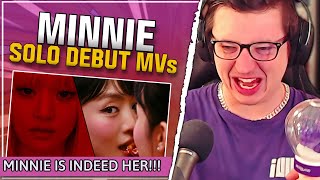 SELF-PRODUCED QUEEN (민니(MINNIE) - 'Blind Eyes Red' \u0026 'HER' Official Music Videos | REACTION)