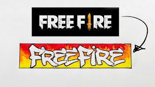 how to draw Free fire in graffiti letters | RO KING | Free fire |#graffiti #logo #letters #shorts