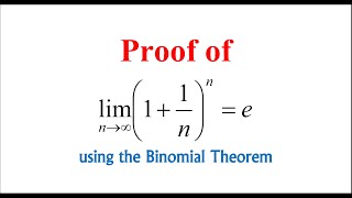 Proof of (1+1/n)^n=e