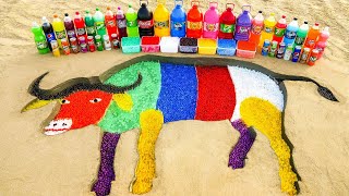 How to make Rainbow Buffalo with Orbeez Colorful from Coca Cola, Chupa Chups, Sprite, Fanta & Mentos