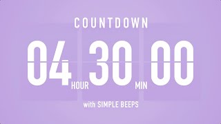4 Hour 30 Minute Countdown Timer โณ Flip Clock with Bell Alerts ๐๐