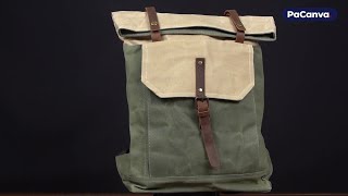 PaCanva Trailblazer - Waxed Canvas Roll Top Vintage Backpack 16L