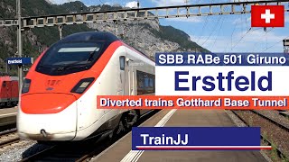 Derailment Impact on diverted SBB RABe 501 Giruno Trains | Erstfeld Switzerland