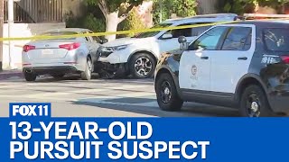 LAPD officer struck by 13-year-old pursuit driver