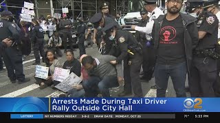 Arrests Made During Taxi Driver Rally Outside City Hall