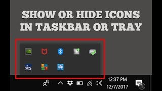Show or Hide Icons In Taskbar or System Tray in Windows 10