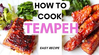 HOW TO COOK TEMPEH / Easy bbq tempeh - baked and stove top / Easy high protein vegan recipe