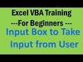 Excel VBA Tutorial 04 - Input Box to take Input from User