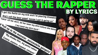 Guess The Rapper By Their Lyrics Challenge | Rap Lyrics