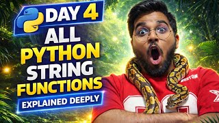 Python Day 4 🐍 | Python Strings 😱 | ALL String Functions Explained Deeply ⚡ (Interview Ready)