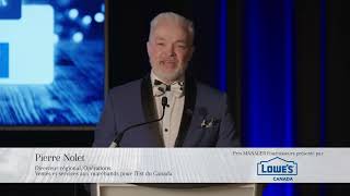 Pierre Nolet, Lowe's Canada, commanditaire de prix au 10e Gala Reconnaissance AQMAT