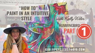 Abstract Intuitive Painting start to finish how to for beginners PART 1