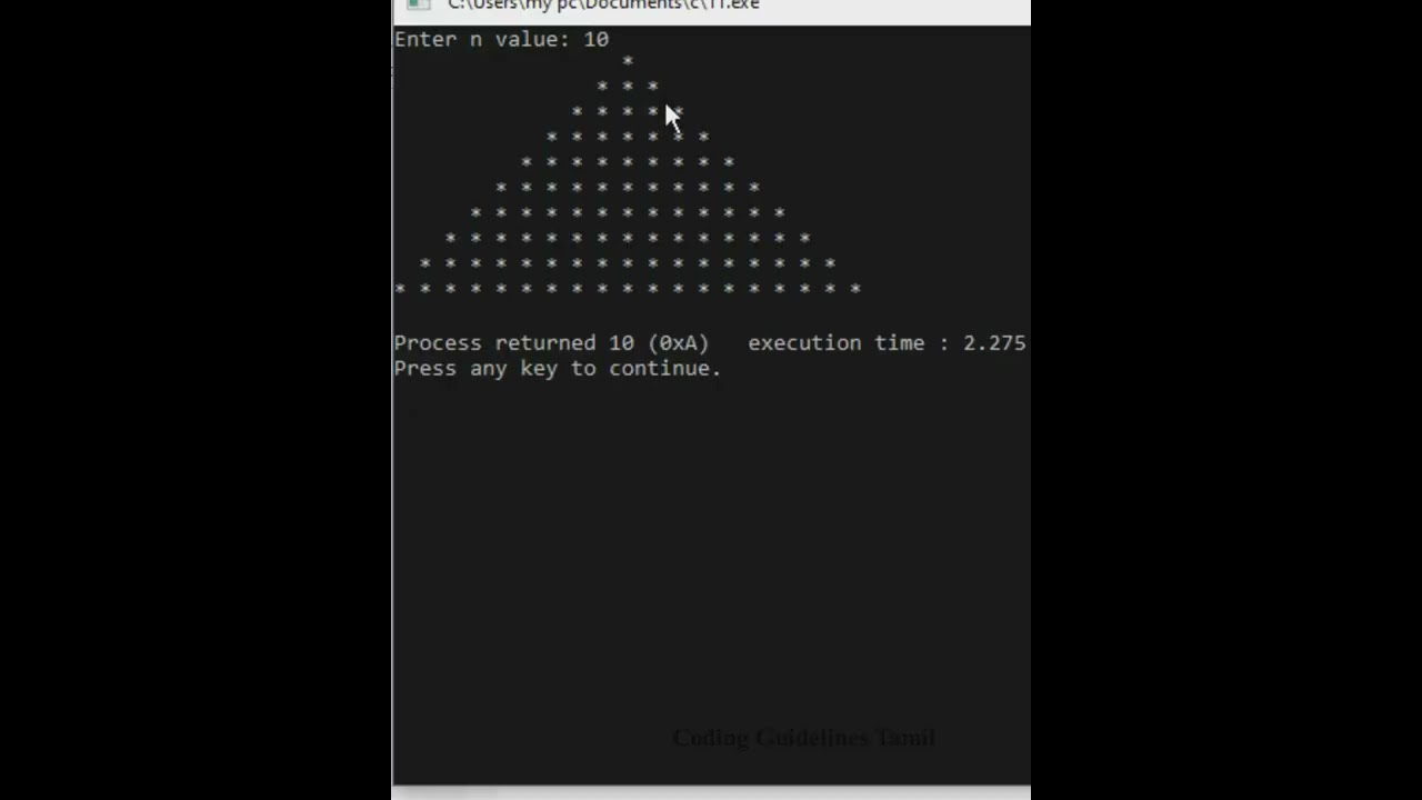 Pyramid Pattern Using Two for Loop in C Programming C Programming ...