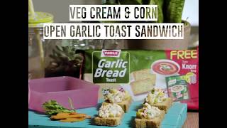 Parle Tiffin Tales - Veg Cream \u0026 Corn Open Garlic Toast Sandwich