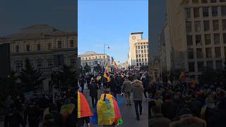 Calea Victoriei, București, 10.01.2025, marșul protestatarilor de la Parlament spre Guvern.