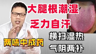 大腿根潮湿 乏力，湿热下注兼气虚，两味中药，清热利湿 益气养阴