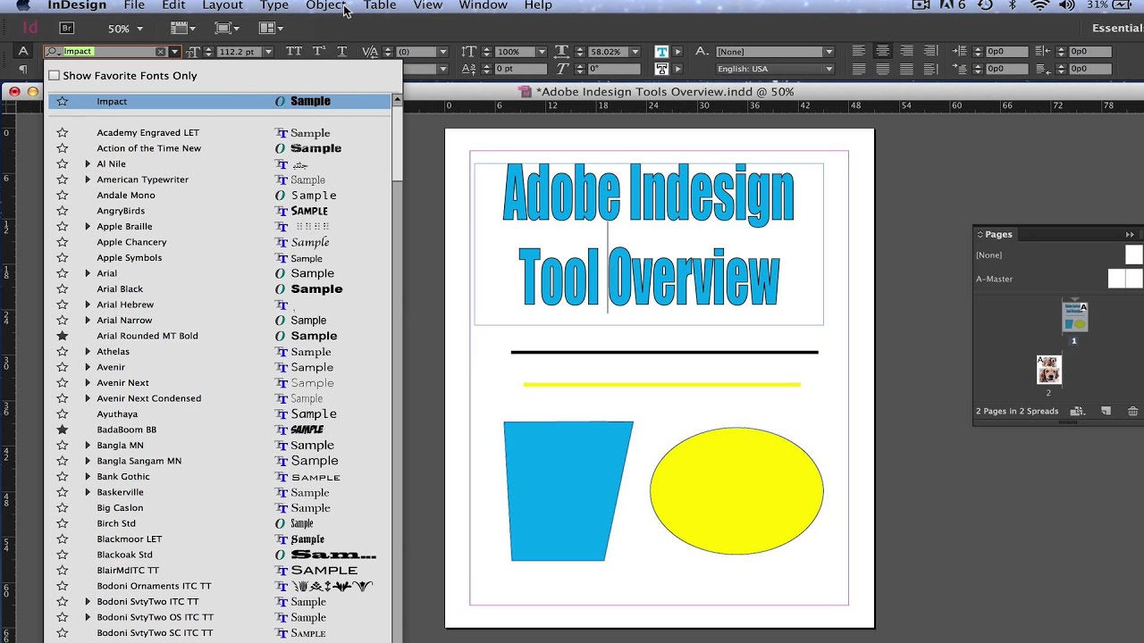 Adobe Indesign CC Tutorial - Basic Rundown Of Design Tools And Beginner ...