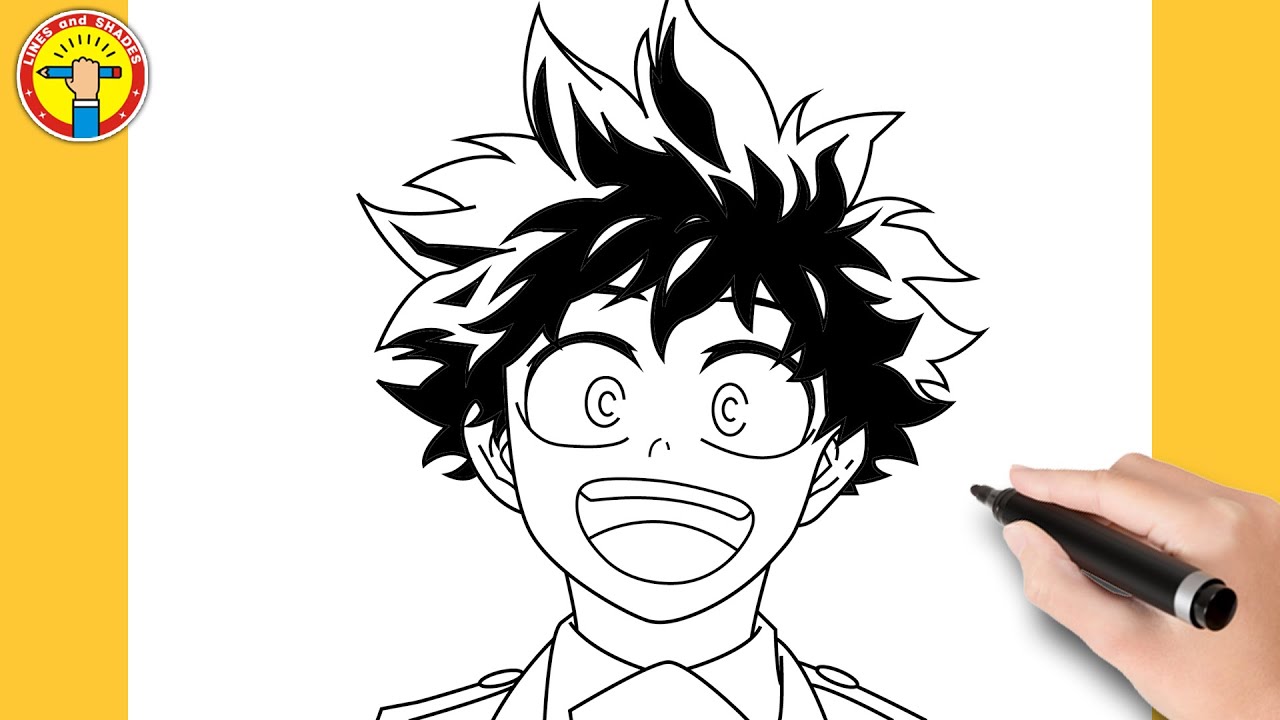 How To Draw Izuku Midoriya Step By Step || Anime Pencil Drawing ...