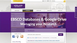 EBSCO & Google Drive