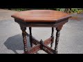 Early 1900s Antique Octagon Side Table - Salvage Hunters 1709