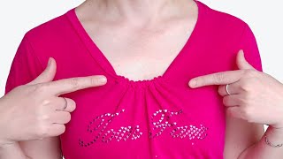 Quick DIY Fix: How to Narrow a Wide Neckline Easily without Sewing Machine!