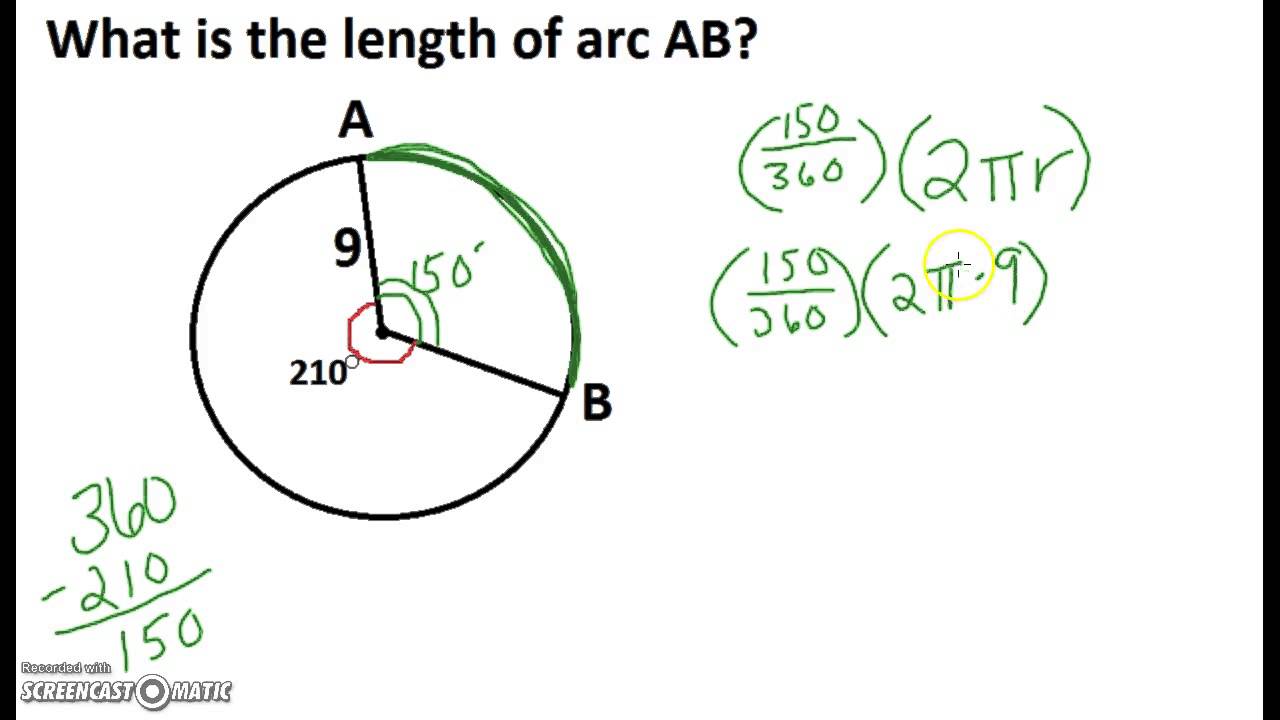 Arc Length Area Of A Circular Sector