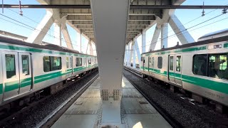 【到着と同時に出発】E233系ハエ136編成 新木場行き　新木場駅到着 \u0026 E233系ハエ116編成 池袋行き　新木場駅発車