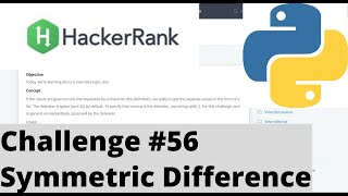 Hackerrank Python | Challenge #56 | Symmetric Difference