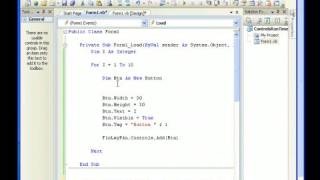 Part 2: Create Buttons Dynamically and Set the Events to Controls (VB.net ,VB2005, VB2008)