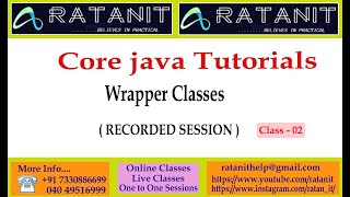 Core java Tutorials || Wrapper Classes || by Mr.Ratan || class-02