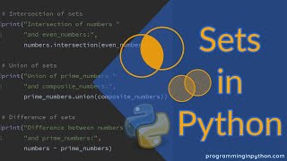 Python Datatype SET - Set Operations in Python || Data types || programminginpython.com