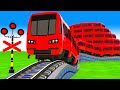 踏切アニメ あぶない電車 TRAIN Climbing Pyramid 🚦 踏切 Fumikiri 3D Railroad Crossing Animation #2024