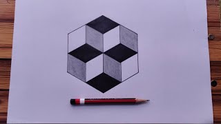 How to Draw a 3D Cube (Easy Tutorial) #3dart