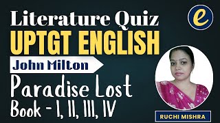 UPTGT English | Literature | John Milton - Paradise Lost Book wise  | Practice Questions