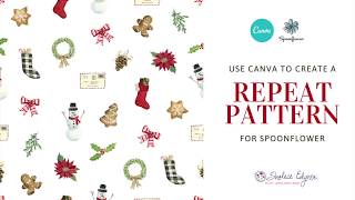 How to make a repeat pattern for Spoonflower using Canva.