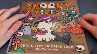 ASMR Spooky Vibes Coloring Book 🦇🎃// COCO WYO W/ OHUHU MARKERS // SOUNDS FOR SLEEP & RELAXATION