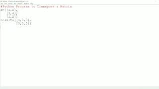 || 62 || Python program To Find Transpose of a Matrix | Transpose a Matrix | Python Transpose