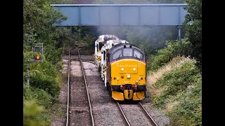 *THRASH* HNRC Class 37 No. 37405 on 0Z62/6Z62 Light Loco \u0026 Kirow Crane Moves on 27.07.23 - HD