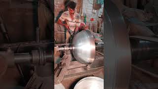 Making a large stainless steel bowl || Production of Stainless Steel Utensils (short)