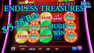 ENDLESS TREASURES SLOT MACHINE $5.28 BET BIG WIN