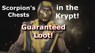 MK11 Krypt - All chests with guaranteed Scorpion's loot!