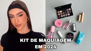 COMO MONTAR UM KIT DE MAQUIAGEM EM 2024 *MONTEI UM KIT DE MAQUIAGEM COMPLETO* + USANDO OS PRODUTOS