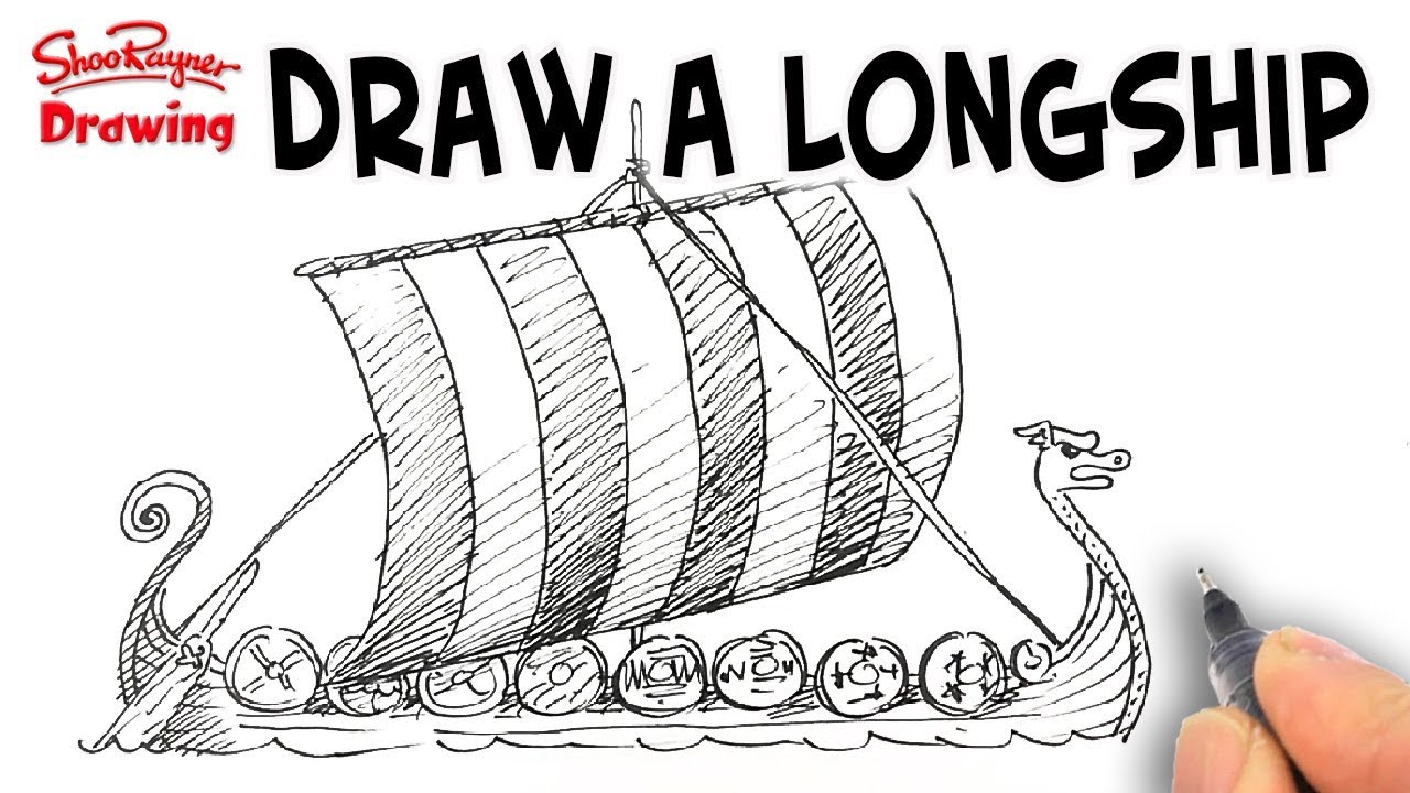 How To Draw A Viking Longship Spoken Tutorial Youtube