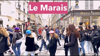 Paris France, HDR walking tour - Le Marais - 4K HDR 60 fps